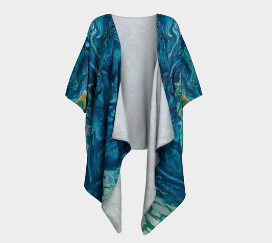 True Blue Draped Kimono