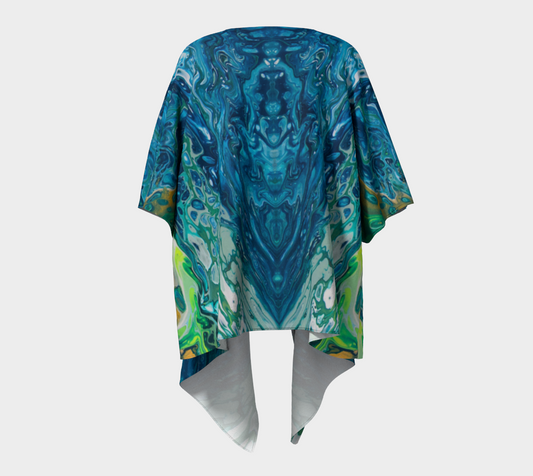 True Blue Draped Kimono